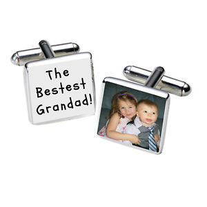 【送料無料】メンズアクセサリ— フォトカフリンクス listingpersonalised the bestest grandad silver plated photo cufflinks great gift|hokushin