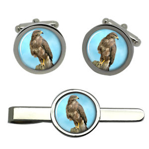 【送料無料】メンズアクセサリ―　タイクリップセットbuzzard round cufflink and tie clip set
