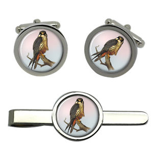 【送料無料】メンズアクセサリ―　タイクリップセットhobby falcon round cufflink and tie clip set