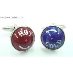 【貨物輸送無料】メンズ添え物― ホットコールドカフリンクスhot cold cufflinks