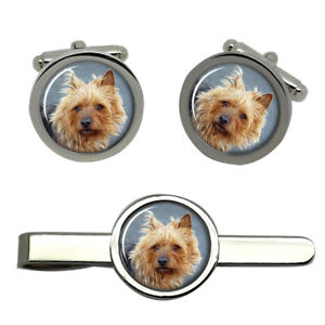 【送料無料】メンズアクセサリ&mdash;　オーストラリアテリアタイクリップセットaustralian terrier dog round cufflink and tie clip set｜hokushin 13,286円