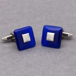 【送料無料】メンズアクセサリ―　コバルトスクエアカフリンクスcobalt square cufflinks