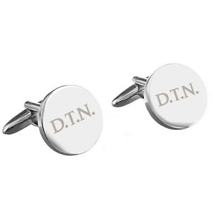 【送料無料】メンズアクセサリ— パーソナライズラウンドカフリンクス personalised initial round cufflinks birthday fathers day wedding annivesary|hokushin