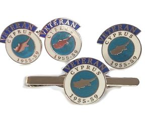【送料無料】メンズアクセサリ— キプロスベテランカフスボタンラペルバッジネクタイクリップセットcyprus veteran cufflinks, lapel badge, tie clip gift set|hokushin