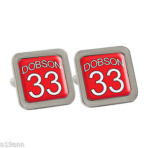 【送料無料】メンズアクセサリ— 1name personalise withnumber red football shirt cufflinks birth birthday personalise with a name number red football shirt|hokushin