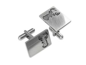 【送料無料】メンズアクセサリ&mdash;　ピューターシルエットカフリンクスstunning highland stag silhouette cufflinks in brushed pewter｜hokushin 16,485円