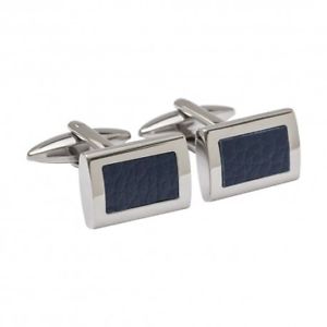 【送料無料】メンズアクセサリ― カフリンクスblue leather cufflinks