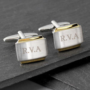 【送料無料】メンズアクセサリ―　カフスリンクスマートpersonalised engraved cufflinks stylish gold plated men birthday wedding gift