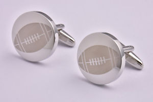 【送料無料】メンズアクセサリ―　シルバーラグビーカフリンクスsilver rugby cufflinks