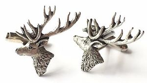 【送料無料】メンズアクセサリ— ピューターカフスボタンボックスstag head hand made pewter cufflinks n273 gift boxed|hokushin