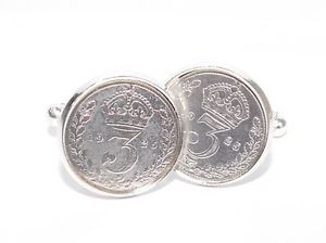 【送料無料】メンズアクセサリ―　1023ペンスコインカフスリンク 1916カフスリンク102nd birthday silver threepence coin cufflinks 1916 silver coins cufflinks
