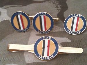 【送料無料】メンズアクセサリ&mdash;　イベテランカフスリンクバッジネクタイピンセットiraq veteran cufflinks, badge, tie clip military gift set｜hokushin