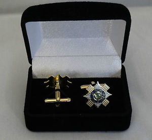 【送料無料】メンズアクセサリ―　カフスリンクホワイトmilitary cufflinks enamel army scots guards white and gold edge