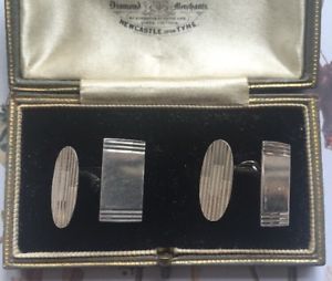 【送料無料】メンズアクセサリ&mdash;　ビンテージスターリングシルバーカフリンクlovely vintage sterling silver cuff links fully hallmarked gift for dad｜hokushin