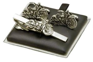 【送料無料】メンズアクセサリ― バイクタイバーセットmotorbike tie bar amp; cufflink set