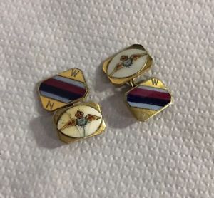 【送料無料】メンズアクセサリ&mdash;　ビンテージエナメルカフスボタンvintage gold plated raf enamel cufflinks af｜hokushin