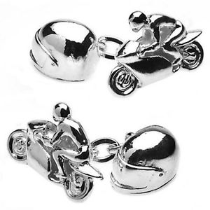 【送料無料】メンズアクセサリ―　バイクカフスボタンシルバーメッキクリストファーシンプソンボックスmotorbike cufflinks silver plated and gift boxed by christopher simpson