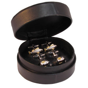 【送料無料】メンズアクセサリ— リールレザーケースセットnovelty fishing reel amp; carp cufflink set in leather case anglers psn125 amp; nyu017|hokushin