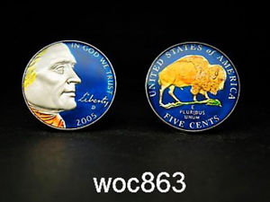 【貨物輸送無料】メンズ佩び物― アメリカエナメルコインカフリンクスパターンセントusa enamelled coin cufflinks  5 cents choice of pattern