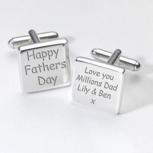 【貨物輸送無料】メンズ佩び物― 折り返し繋がり  happy fathers day cufflinks  personalised