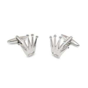 【貨物輸送無料】メンズ佩び物― クラウンシルバーカフリンクスcrown silver cufflinks