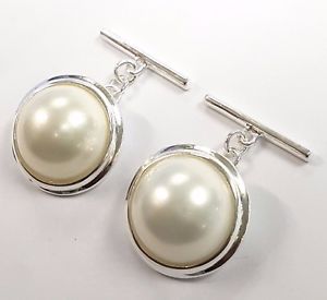 【送料無料】メンズアクセサリ&mdash;　novelty detailed pearl cufflinks 925solidmens giftnovelty detailed pearl cufflinks 925 solid silver mens gift｜hokushin