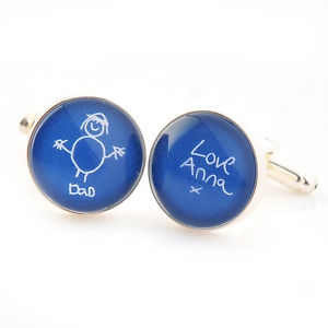 【送料無料】メンズアクセサリ— カフスリンク artwork cufflinks displaying a childs drawing personalised fathers day gift|hokushin