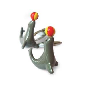 【送料無料】メンズアクセサリ&mdash;　ボールカフスリンクシールseal with ball cufflinks｜hokushin