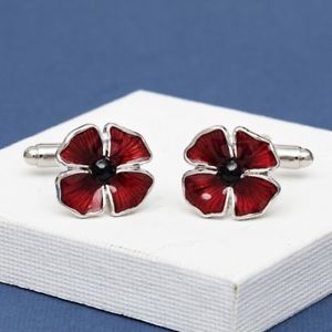 【送料無料】メンズアクセサリ―　ポピーカフスリンクpoppy remembrance cufflinks
