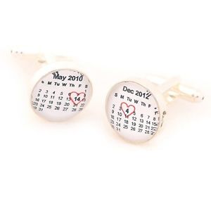 【送料無料】メンズアクセサリ―　パーソナライズカフリンクスpersonalised special date cufflinks free pamp;p