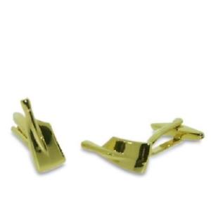 【貨物輸送無料】メンズ佩び物― 折り返し繋がりgold plated rowing blades cufflinks