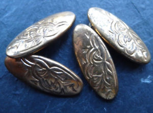 【送料無料】メンズアクセサリ―　アンティークアールデコゴールドチェーンリンクメンズカフスボタンantique art deco fancy flower gilt gold oval chain link mens cufflinks a51