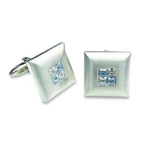 【送料無料】メンズアクセサリ&mdash;　4カフスリンク2blue crystal four square cufflinks｜hokushin