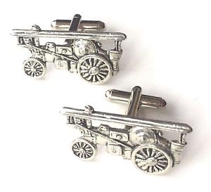 【送料無料】メンズアクセサリ―　トションエンジンピューターカフスボタンボックスshowman traction engine hand made pewter cufflinks n42 gift boxed