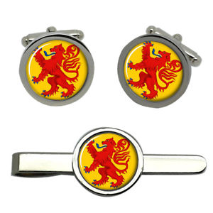 【送料無料】メンズアクセサリ— ライオンタイクリップセットrampant lion round cufflink and tie clip set|hokushin