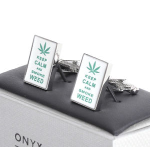 【送料無料】メンズアクセサリ―　カフスボタンシャツカフリンクcufflinks keep calm and smoke weed wedding groom best man shirt cuff links