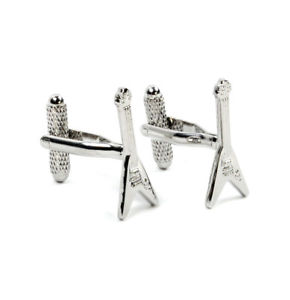 【送料無料】メンズアクセサリ&mdash;　シェイプエレキギターシャツカフリンクスcufflinks v shape electric guitar wedding groom best man shirt cuff links｜hokushin