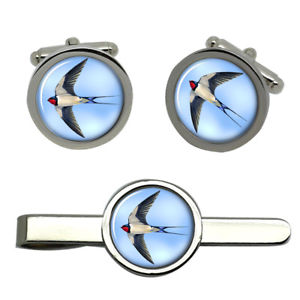 【送料無料】メンズアクセサリ―　タイクリップセットswallow round cufflink and tie clip set
