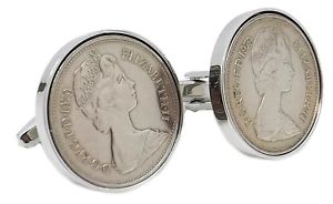 【送料無料】メンズアクセサリ&mdash;　シルバーカフスボタンダイレクトペンス1979 five pence coins set in silver setting men 39 years gift cufflinks direct｜hokushin