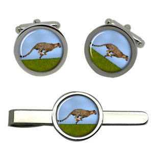 【送料無料】メンズアクセサリ— タイクリップセットcheetah round cufflink and tie clip set|hokushin