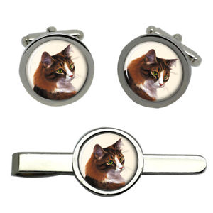 【送料無料】メンズアクセサリ―　シベリアタイクリップセットsiberian cat round cufflink and tie clip set