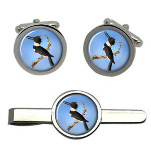 【送料無料】メンズアクセサリ— ベルトカワセミラウンドタイクリップセットbelted kingfisher round cufflink and tie clip set|hokushin