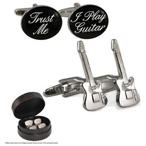 【送料無料】メンズアクセサリ— ギターアンプクラシックレザーケースギターセットtrust me i play guitar amp; classic guitar cufflink set in leather case n209|hokushin