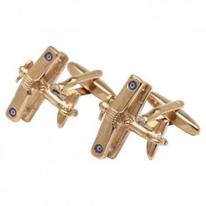 【送料無料】メンズアクセサリ―　ローズゴールドカフリンクスrose gold biplane cufflinks