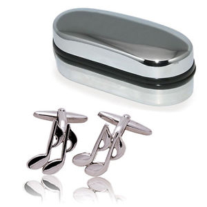 【送料無料】メンズアクセサリ―　メモカフスボタンボックス3d music note cufflinks amp; box