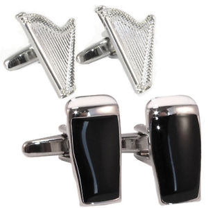 【送料無料】メンズアクセサリ&mdash;　アイルランドスタウトエールアイルランドケースハープセットirish stout ale amp; traditional irish harp detailed cufflink set in leather case｜hokushin