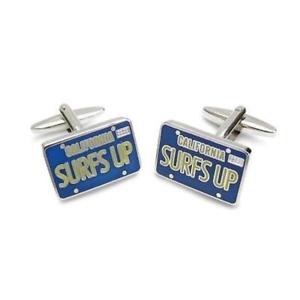 【送料無料】メンズアクセサリ― ライセンスプレートカフスボタンsurfs up licence plate cufflinks