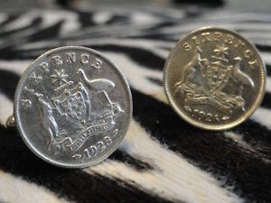 【送料無料】メンズアクセサリ— オーストラリアカフスボタンコインaustralian silver sixpence cufflinks coin money jewelry|hokushin