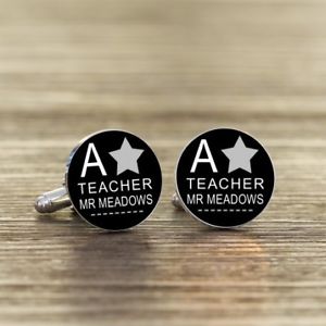【送料無料】メンズアクセサリ― パーソナライズカフリンクスa star personalised teacher cufflinks