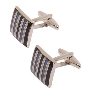 【送料無料】メンズアクセサリ&mdash;　プレゼンテーションボックスソフォスカフスリンクsophos blue stripe square cufflinks in presentation gift box｜hokushin